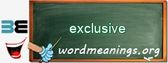 WordMeaning blackboard for exclusive